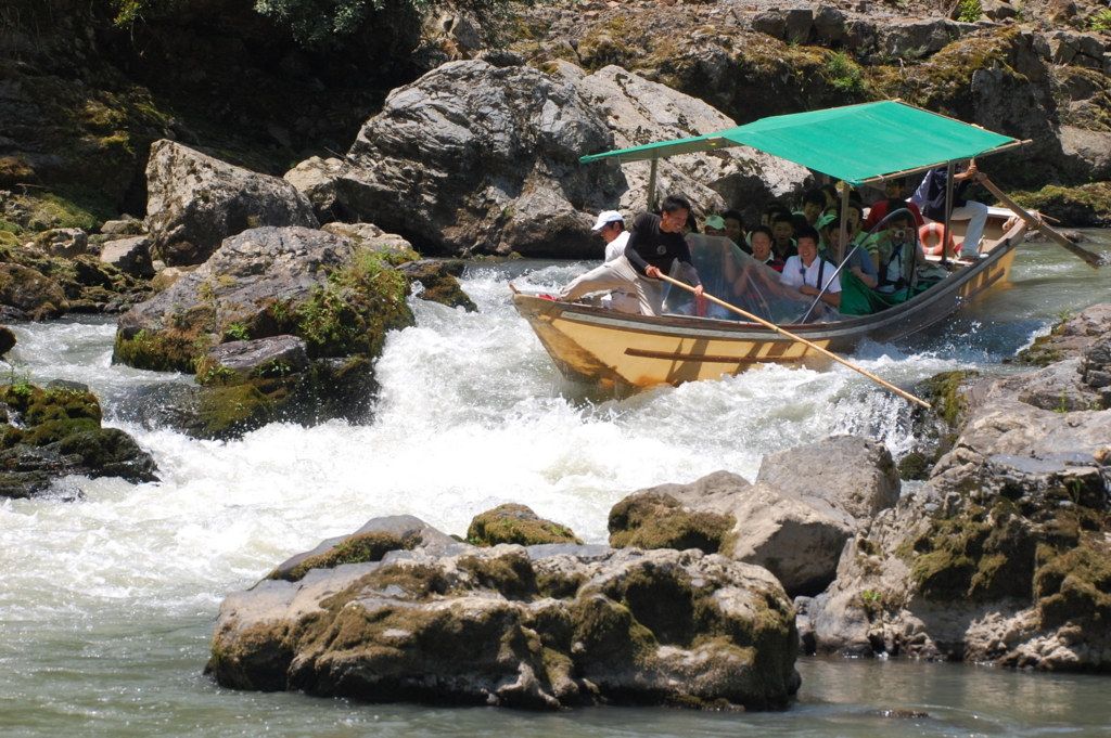 The thrilling and exciting rapid spot in Hozugawa river